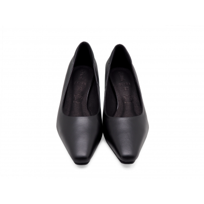 Women Courts Middle Heel SC-66 Black Nappa